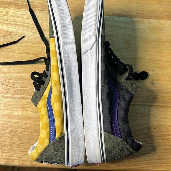 2 pair Vans: Green &navy palm trees and Yellow blue olive purple and black patch - Picture 13 of 14